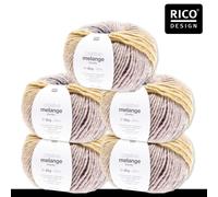 Rico Design 5x 50 G Creative Melange Grosso Filo Lana Maglia Uncinetto 24 Colori