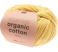 Rico Design Essentials - Gomitolo di cotone organico, 50 g, ca. 90 m, colore: Giallo