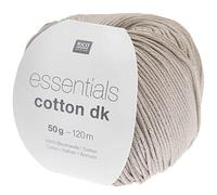 Rico Essentials Cotton dk colore 109 polvere, 50 g di filato di cotone per lavorare a maglia o all'uncinetto