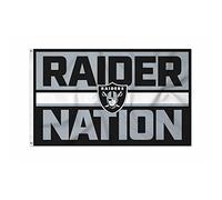 Rico Industries Bandiera con Bandiera dei Las Vegas Raiders della NFL, 90 x 150 cm, su Un Lato, per Interni o Esterni, Decorazione per la casa