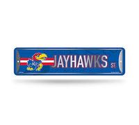 Rico Industries Cartello stradale in metallo con scritta "NCAA Kansas Jayhawks" (10,2 x 38,1 cm), ideale per casa, ufficio, camera da letto e grotta degli uomini)
