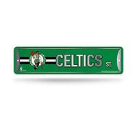 Rico Industries Cartello stradale in metallo NBA Boston Celtics Home Decor (10,2 x 38,1 cm) - ideale per casa, ufficio, camera da letto e grotta degli uomini, realizzato in argento