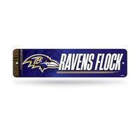 Rico Industries Cartello stradale in metallo NFL Football Baltimore Ravens, 10,2 x 38,1 cm, decorazione per la casa, camera da letto, ufficio, Man Cave