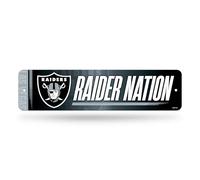 Rico Industries Cartello stradale in metallo NFL Football Las Vegas Raiders, 10,2 x 38,1 cm, decorazione per la casa, camera da letto, ufficio, Man Cave