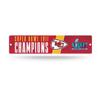 Rico Industries Cartello stradale NFL Kansas City Chiefs 2023 Super Bowl Champions in plastica 10,2 x 40,6 cm cartello stradale