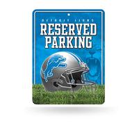 Rico Industries Fan Shop NFL Detroit Lions 8 - Cartello di parcheggio in metallo, 28,5 x 11 cm