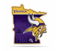 Rico Industries Gagliardetto NFL Minnesota Vikings State Shape Cut - Decorazione per la casa e il soggiorno - Feltro morbido EZ da appendere 45,7 x 0,25 x 45,7 cm