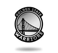 Rico Industries NBA Golden State Warriors - Adesivo 3D con emblema automatico, finitura cromata