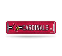 Rico Industries NCAA Louisville Cardinals Home Décor - Targa stradale in metallo (10,2 x 38,1 cm), ideale per casa, ufficio, camera da letto e grotta degli uomini