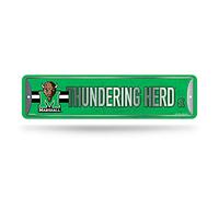 Rico Industries NCAA Marshall Thundering Herd Home Décor - Targa stradale in metallo (10,2 x 38,1 cm), ideale per casa, ufficio, camera da letto e grotta degli uomini