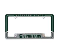 Rico Industries NCAA Michigan State Spartans Two-Tone 12" x 6" Chrome all Over Automotive License Plate Frame for Car/Truck/SUV