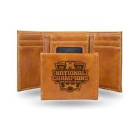 Rico Industries NCAA Michigan Wolverines 2024 CFP National Champions Laser Engraved Tri-Fold Wallet - Uomo Accessory