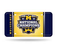 Rico Industries NCAA Michigan Wolverines 2024 CFP National Champions Metal Auto Tag 6" x 12" - Great for Truck/Car/SUV
