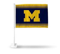 Rico Industries NCAA Michigan Wolverines - Blue Car Flag with included Pole 16 x 19.5-"