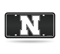 Rico Industries NCAA Nebraska Cornhuskers Carbon Fiber Metal Auto Tag 8.5" x 11" - Great for Truck/Car/SUV