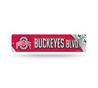 Rico Industries NCAA Ohio State Buckeyes - Decorazione per cartello stradale in plastica, 40 cm