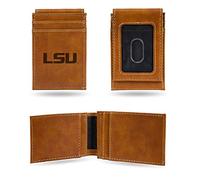 Rico Industries NCAA - Portafoglio con tasca frontale incisa a laser, colore: marrone, LEFPW170101BR, Marrone, 3.5 x 5-inches