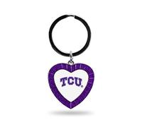 Rico Industries NCAA TCU - Portachiavi a forma di rana cornuta NCAA con strass a forma di cuore, viola, 7,6 cm di lunghezza