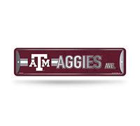 Rico Industries NCAA Texas A&M Aggies Home Décor - Targa stradale in metallo (10,2 x 38,1 cm), ideale per casa, ufficio, camera da letto e grotta degli uomini