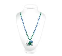 Rico Industries NCAA Tulane Collana con perline verdi e medaglione modellato a forma di onda verde, accessorio per il giorno del gioco, 7,6 x 61 cm
