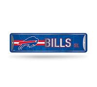 Rico Industries NFL Buffalo Bills - Cartello stradale in metallo (10,2 x 38,1 cm), ideale per casa, ufficio, camera da letto e grotta dell'uomo, realizzato