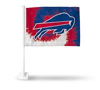 Rico Industries NFL Buffalo Bills Tie Dye Double Face Car Flag - 40,6 x 48,3 cm - Forte palo che si aggancia su auto/camion/automobile