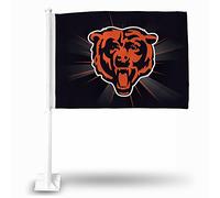 Rico Industries NFL Chicago Bears - Blue Bear Head Car Flag with included Pole