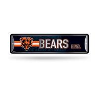 Rico Industries NFL Chicago Bears cartello stradale in metallo, 10,2 x 38,1 cm, ideale per la casa, la camera da letto, l'uomo Cave Decor