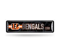 Rico Industries NFL Cincinnati Bengals cartello stradale in metallo, 10,2 x 38,1 cm, ideale per la casa, la camera da letto, l'uomo Cave Decor