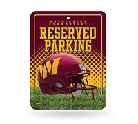 Rico Industries NFL - Comandanti per pallone da calcio Washington, 8,5" x 11", in fibra di carbonio, cartello di parcheggio - Great for Man Cave, camera da letto, ufficio, arredamento per la casa
