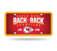 Rico Industries NFL Football Kansas City Chiefs 2024 Super Bowl LVIII Champions Metal Auto Tag 6 x 12 pollici, ideale per autocarri/auto/SUV