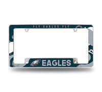 Rico Industries NFL Football Philadelphia Eagles Wave 30,5 cm x 15,2 cm Chrome All Over Automotive Cornice targa per auto/camion/SUV