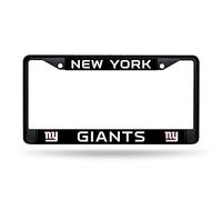 Rico Industries NFL Football Primary Black Chrome Frame with Plastic Inserts 12" x 6" Car/Truck Auto Accessory