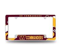 Rico Industries NFL Football Washington Commanders Wave 30,5 x 15,2 cm Chrome All Over Automotive Cornice targa per auto/camion/SUV