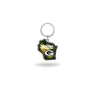 Rico Industries NFL Green Bay Packers State Shape portachiavi, 5,1 x 7,6 cm