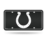 Rico Industries NFL Indianapolis Colts Carbon Fiber Metal Tag Metal Auto Tag 8.5" x 11" - Great for Truck/Car/SUV