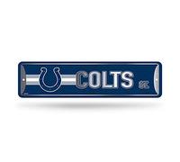 Rico Industries NFL Indianapolis Colts Cartello stradale in metallo, 10,2 x 38,1 cm, ideale per la casa, la camera da letto, l'uomo Cave Decor