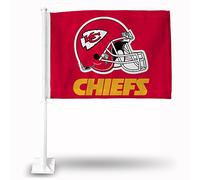 Rico Industries NFL Kansas City Chiefs - Helmet Car Flag with included Pole 16 x 19.5-"