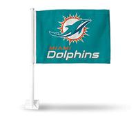 Rico Industries NFL Miami Dolphins - Bandiera per auto, colore squadra, 40,6 x 49,5 cm