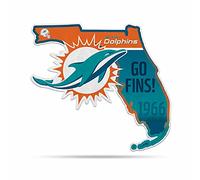 Rico Industries NFL Miami Dolphins State Shape Cut Pennant - Casa e Soggiorno Décor - Morbido feltro da appendere 18 x 0,10 x 18 cm