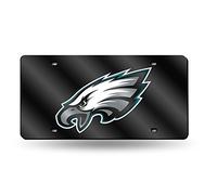 Rico Industries NFL Philadelphia Eagles - Black Laser Inlaid Metal License Plate Tag Team Color, 6 x 12-"