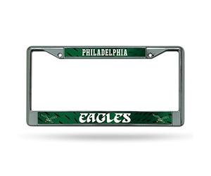 Rico Industries NFL Philadelphia Eagles Retro 12" x 6" Silver Chrome Frame W' Decal Insert Car/Truck/SUV Auto Accessory