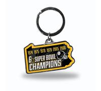 Rico Industries NFL Pittsburgh Steelers Champ State Shape Portachiavi argento grande