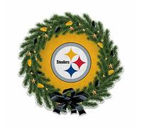 Rico Industries NFL Pittsburgh Steelers festa/decorazione natalizia a forma di ghirlanda - decorazione per casa e soggiorno - morbido feltro EZ da appendere