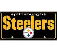 Rico Industries NFL Pittsburgh Steelers Wordmark Metal Auto Tag 8.5" x 11" - Great for Truck/Car/SUV