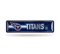 Rico Industries NFL Tennessee Titans Cartello stradale in metallo, 10,2 x 38,1 cm, ideale per la casa, la camera da letto, l'uomo Cave Decor