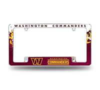 Rico Industries NFL Washington Commanders Primary 30,5 x 15,2 cm Chrome All Over Automotive Cornice Targa per Auto/Camion/SUV