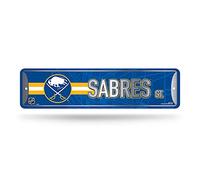 Rico Industries NHL Buffalo Sabres Home Décor - Cartello stradale in metallo (10,2 x 38,1 cm), ideale per casa, ufficio, camera da letto e grotta degli uomini, prodotto