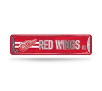 Rico Industries NHL Detroit Red Wings - Cartello stradale in metallo (10,2 x 38,1 cm), ideale per la casa, la camera da letto, l'uomo e la caverna