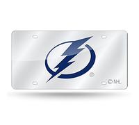Rico Industries NHL Laser intarsiato Metallo Targa Tag, Argento, Tampa bay Lightning